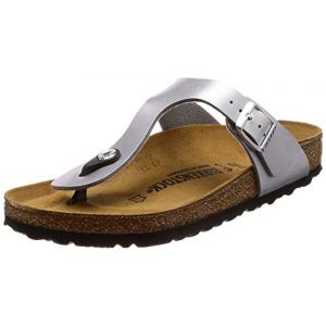 Birkenstock Gizeh, Tongs Femme, Argenté Silver, 38 EU