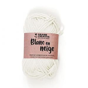 Graine Cr&eacute;ative Fil de Coton sp&eacute;cial Crochet et amigurumi 55 m - Blanc