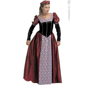 Déguisement de princesse médiévale robe bordeau femme