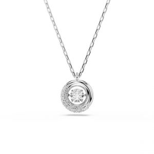 Swarovski Pendentif Dextera, Taille Ronde, Blanc, M&eacute;tal Rhodi&eacute;