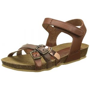 Kickers Bonavista, Sandales Bout Ouvert Filles, Marron (Camel Metal), 32 EU