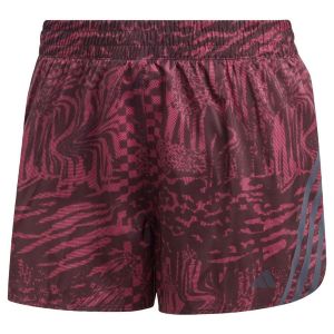 Image de Adidas Short de running imprimé intégral 3 bandes Run Icons, pointure Small - Marron - Taille Small