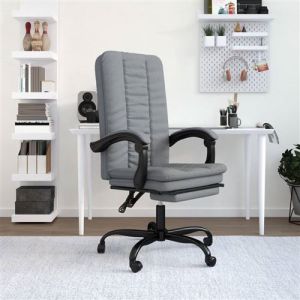 VidaXL 349715 Fauteuil inclinable de bureau Gris clair Tissu