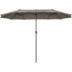 Parasol double Coast 470x280x245cm (LxLxH) - Marron