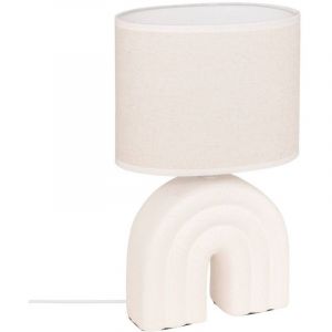 Atmosphera Lampe à poser champignon secteur Gabin blanc H32cm créateur d'intérieur