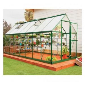 Palram Serre de jardin en polycarbonate Hybrid 7,88 m², Couleur Argent, Ancrage au sol Non - longueur : 4m26