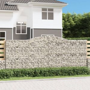 VidaXL Panier de gabions arqué 400x50x160/180 cm Fer galvanisé n/a