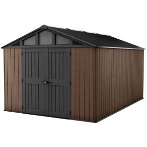 Keter Abri de jardin Stronghold 1015 - 12,5 m2 - Marron Aspect Bois