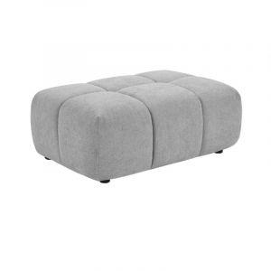 Pouf en tissu texturé gris clair APOLIU