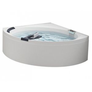 Image de Novellini Baignoire d'angle DIVINA C + Tablier Blanc mat - Système Hydro Plus