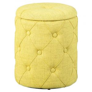 Declikdeco Pouf de rangement jaune-vert PAYAK