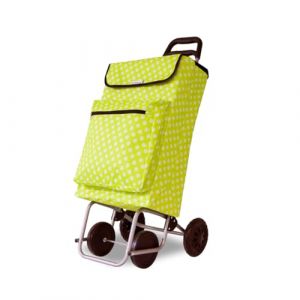 Amig - Chariot de courses 4 roues avec Compartiment Isotherme | Caddie de courses solide | Chariot de supermarché pliable | 22 x 40 x 106 cm | Charge max. 15 kg | Couleur Vert
