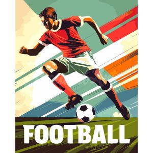 Peinture au numéro : Affiche sportive Football - toile tendue sur châssis
