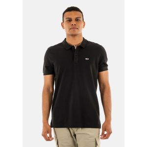Tommy Jeans TJM Slim Placket Polo EXT S/S Polo Homme, Black (Black), XXL