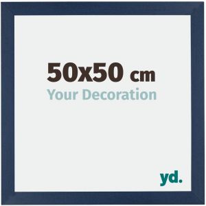 Your Decoration - 50x50 cm - Cadres Photo en mdf Avec Verre acrylique - Anti-Reflet - Excellente Qualité - Bleu Foncé Essuyé - Cadre Decoration