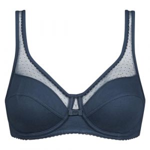 DIM Soutien-Gorge Femme Avec Armatures Generous Coton Bio x1, Bleu, 95D