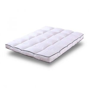 Surmatelas Plumes 160x200 by Sampur | 100% Plumes de Canard | Mi-Ferme et Moelleux | Épaisseur 8 cm