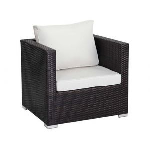 Habitat et Jardin Fauteuil jardin en r&eacute;sine tress&eacute;e Ibiza - Buffalo - Marron