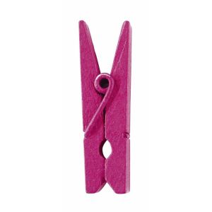 Ruedelafete Sachet de 24 MINI-Pinces en bois, Fuchsia