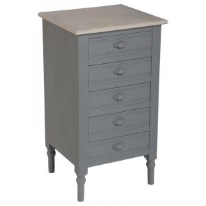 Image de AC-Déco Chiffonnier 5 Tiroirs "Memories" 80cm Gris