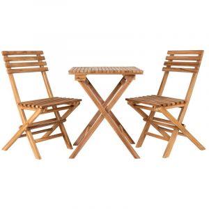 Cuenca ensemble avec table et 2 chaises extérieur teck.