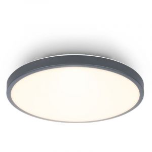 BRILONER - Plafonnier LED avec panneau décoratif, lumière blanche chaude, 10W, 1200lm, lustre salon, chambre, luminaire plafonnier, cuisine, 24 x 6 cm, anthracite