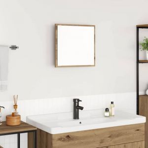 VidaXL Miroir de salle de bain led ch&ecirc;ne artisanal 40 x 8,5 x 37 cm