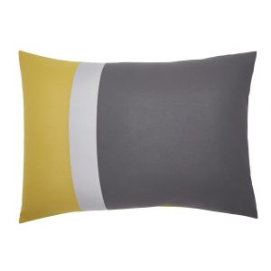 Origin Taie d'oreiller en coton gris et curry 63x63