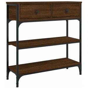 VidaXL Table console chêne marron 72,5x25x75 cm bois d'ingénierie
