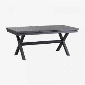 Image de Table de jardin rectangulaire extensible en aluminium (180-240x90 cm) Karena SKLUM Gris Graphite