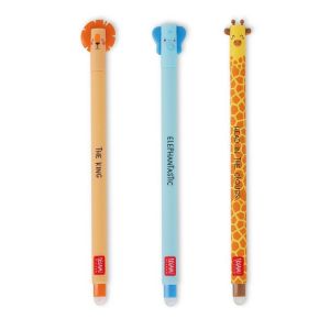 Legami SET OF 3 ERASABLE GEL PENS LION + ELEPHANT+GIRAFFE