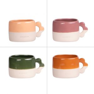 Table passion Lot de 4 mugs 33 cl multicolores en porcelaine