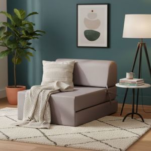 Terre de Nuit Chauffeuse convertible 1 place en mousse Taupe