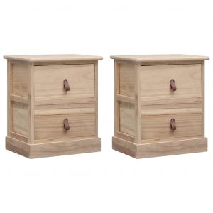 Image de VidaXL 2 pcs Tables de chevet 38x28x45 cm Bois de Paulownia