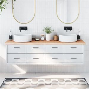VidaXL Comptoir de salle de bain 180x50x(2-6)cm bois massif non traité
