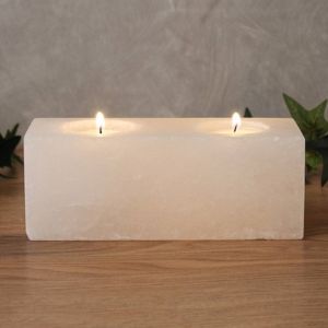 Salt Dreams 4041678004941 Lampe en Cristal de sel de l'hIMALAYA photophore Cube Blanc Double Ligne