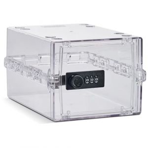Lockabox Mini | Petite boîte verrouillable avec serrure à combinaison | Boîte de rangement miniature pour médicaments, collations et téléphones portables | Sans BPA