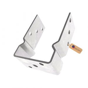GeZu Impex Support de poteau U Galvanis&eacute; &agrave; chaud 121 x 150 mm platine bois pied poteaux cl&ocirc;ture