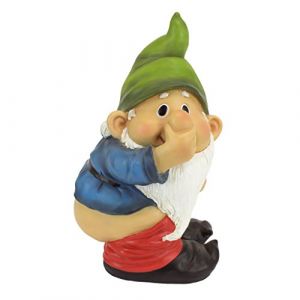 Image de Design Toscano QM2432400 Garden Gnome Statue - Stinky Jardin Gnome - Méchant Gnomes - Mooning Gnomes Statues