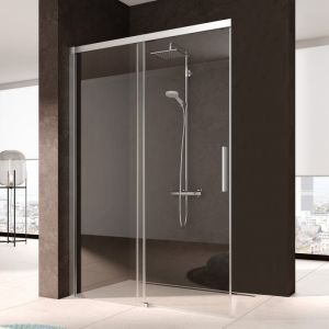 Kermi Nica Porte coulissante, avec élément fixe, pour paroi latérale, NID2L11020VPK, NID2L