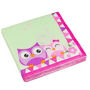 Amscan 20 serviettes en papier Chouette