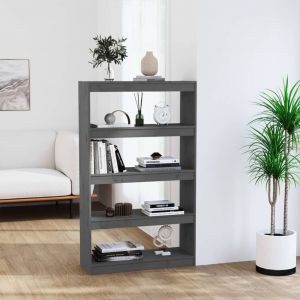 VidaXL Biblioth&egrave;que/S&eacute;parateur de pi&egrave;ce Gris 80x30x135,5 cm Pin solide