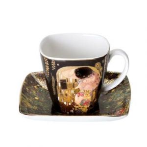 Goebel 66884727 tasse à espresso avec sous-tasse motif le baiser de gustav klimt