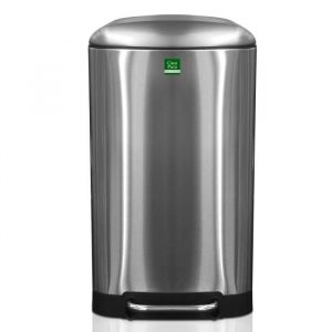 Poubelle Cubo Acier inoxydable Fermeture automatique Argent 30 l