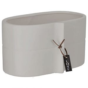 Image de Pot de Fleur en C&eacute;ramique 22x12cm Couvercle Gris - Kadax