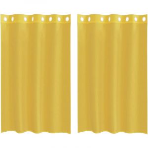 VidaXL Rideaux en voile avec &oelig;illets 2 pcs jaune