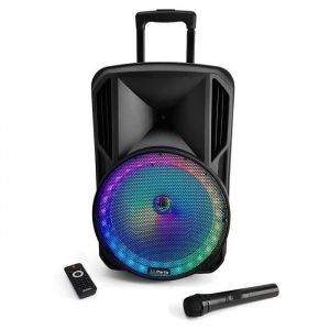 Image de Enceinte portable batterie de 700W 12 à LED RGB USB/ MICRO SD/BT/FM + Micro VHF + Tél