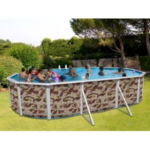 Toi Piscine 8671 - Piscine allongée Camuflaje en acier 640 x 366 x H120 cm