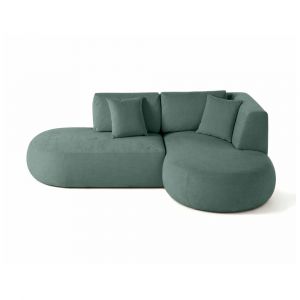 Santorini - canapé modulable d'angle droit - 4 places - en tissu texturé - Vert