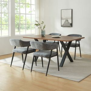 Lot de 4 chaises de salle &agrave; manger Kohlmand 77 x 59 x 55 cm gris fonc&eacute;